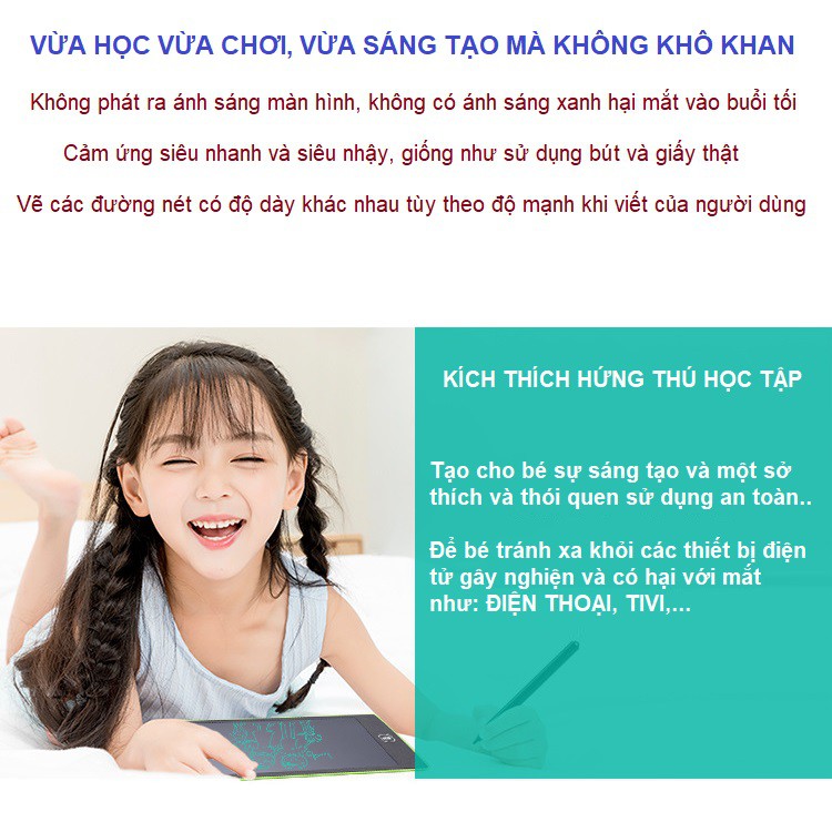 Bảng viết tự xoá thông minh cho bé Bảng vẽ điện tử lcd thông minh cao cấp ✅