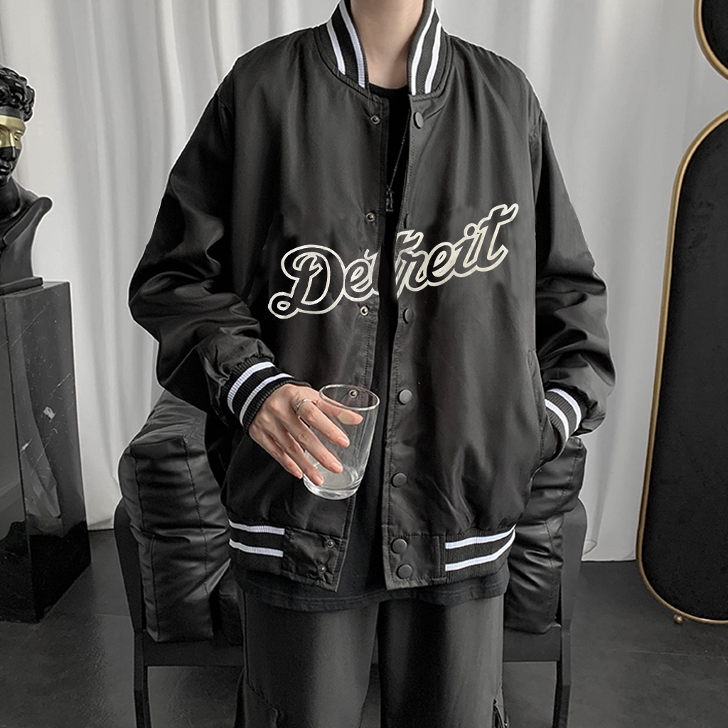 Áo bomber unisex chất dù 2 lớp không bong tróc chất vải mịn không xù (màu đen, kem), cam kết hình ảnh thật