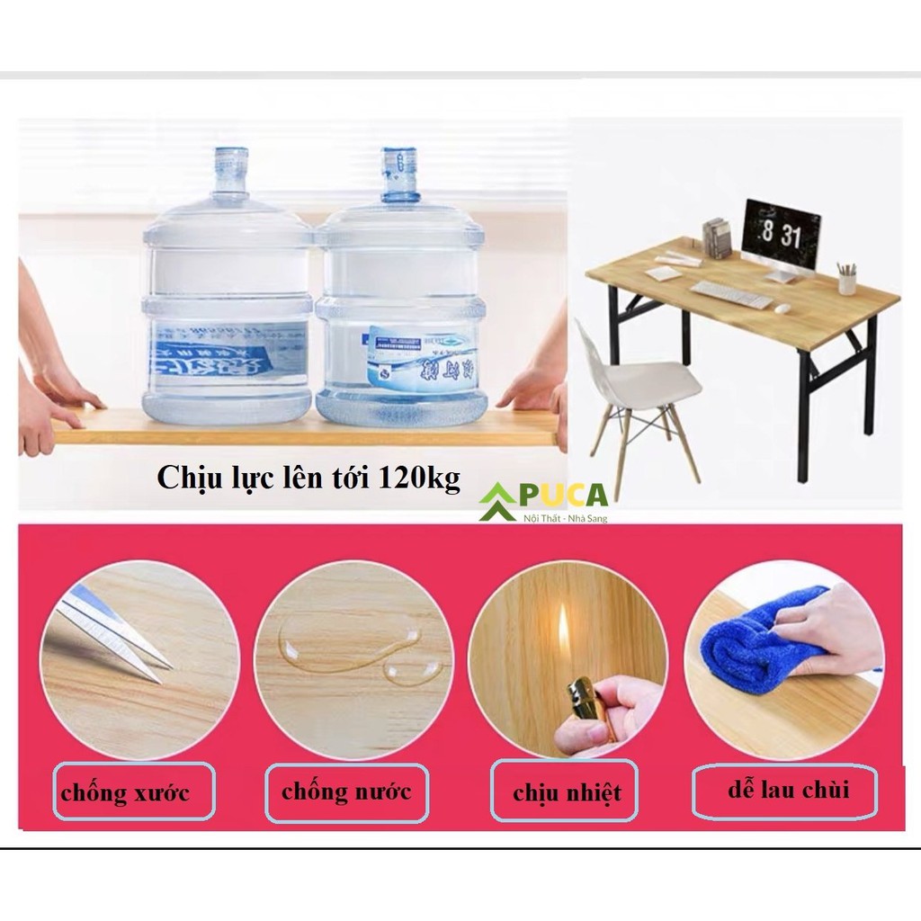 [𝒔𝒂𝒍𝒆]Bàn học, làm việc chân gấp PUCA chính hãng, chất liệu gỗ cao cấp, chân gập tiện lợi 120cm*60cm* cao 75cm