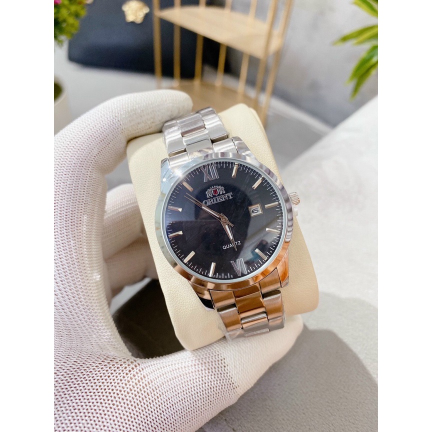 Đồng hồ nam sang trọng Orient dây thép không gỉ , kim trôi , máy pin , đồng hồ thời trang