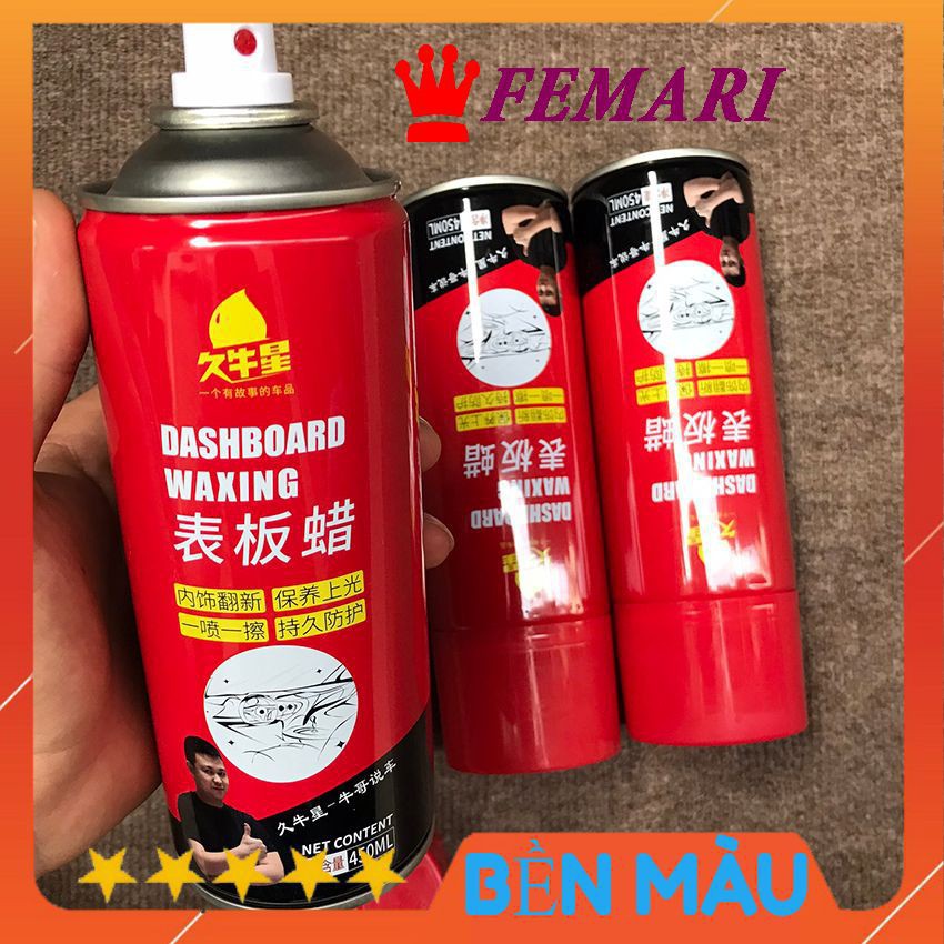 ⚡️FLASH SALE⚡️   Dung Dịch Dưỡng, Phục Hồi Nhựa Nhám, Làm Đen nhựa nhám, Làm Mới Ghế Da DASHBOARD WAXING 450ml