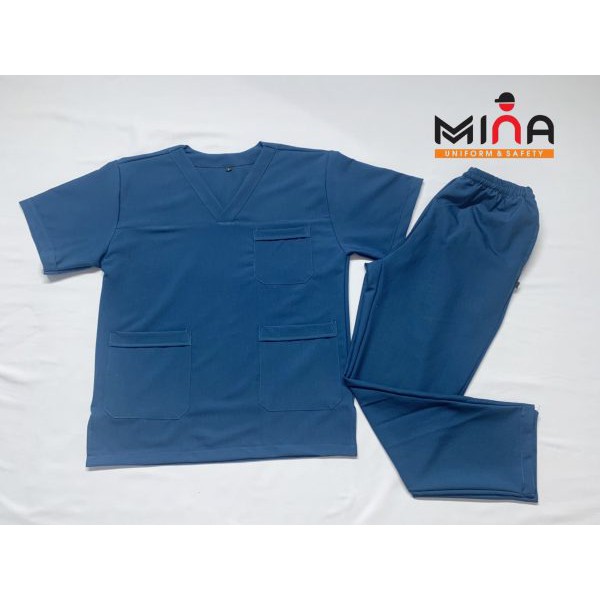 Bộ scrubs bác sĩ, quần áo y tế phẫu thuật - Màu Xanh thủy tinh (Có hình ảnh thực tế)