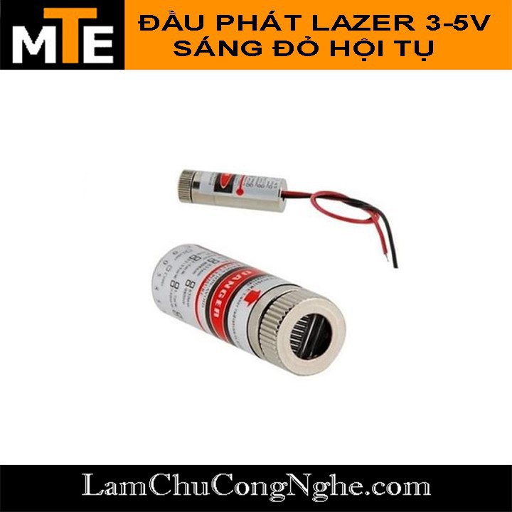 Đầu phát tia laze 3-5V 5mW - Module laser sáng đỏ hội tụ 12mm có điều chỉnh tiêu cự