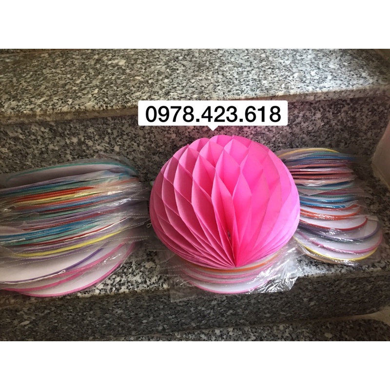 Quả cầu Giấy Xếp 25cm trang trí tiệc cưới- Đèn lồng tổ ong trang trí Tết, sinh nhật