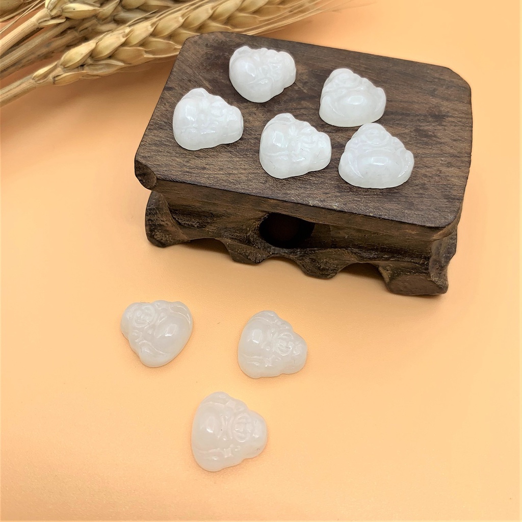 Charm phật di lặc đá phong thủy trắng - Mã PHATBN01