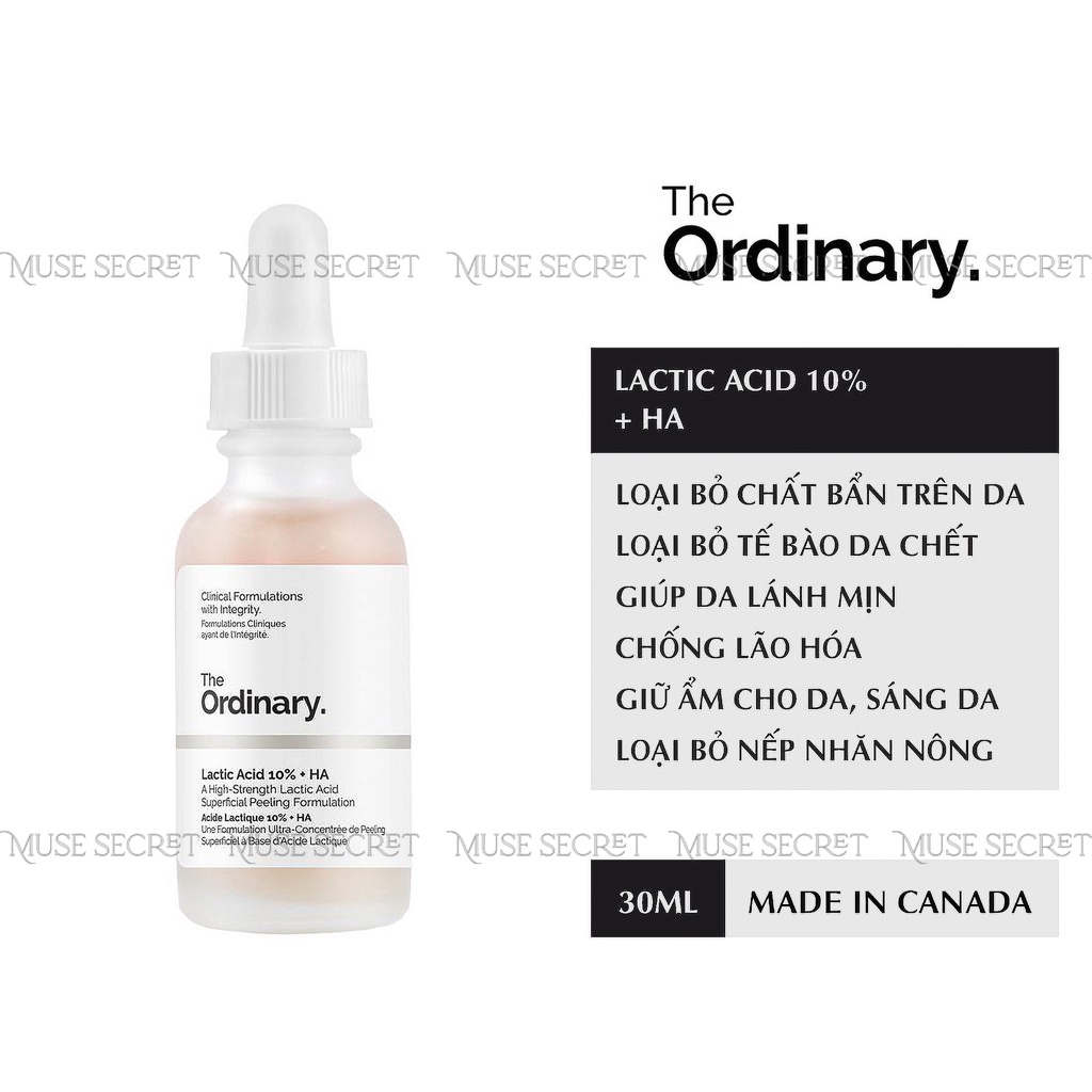 [Quà Tặng Khẩu Trang] Serum The Ordinary - Lactic Acid 5%/10% + HA 2% - Cấp Nước, Sáng Mịn Da 30ml [Bản Canada] | BigBuy360 - bigbuy360.vn
