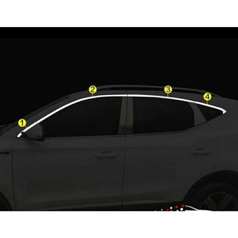 Nẹp viền Cong Kính Xe MG ZS 2021 2022 chất liệu INOX cao cấp