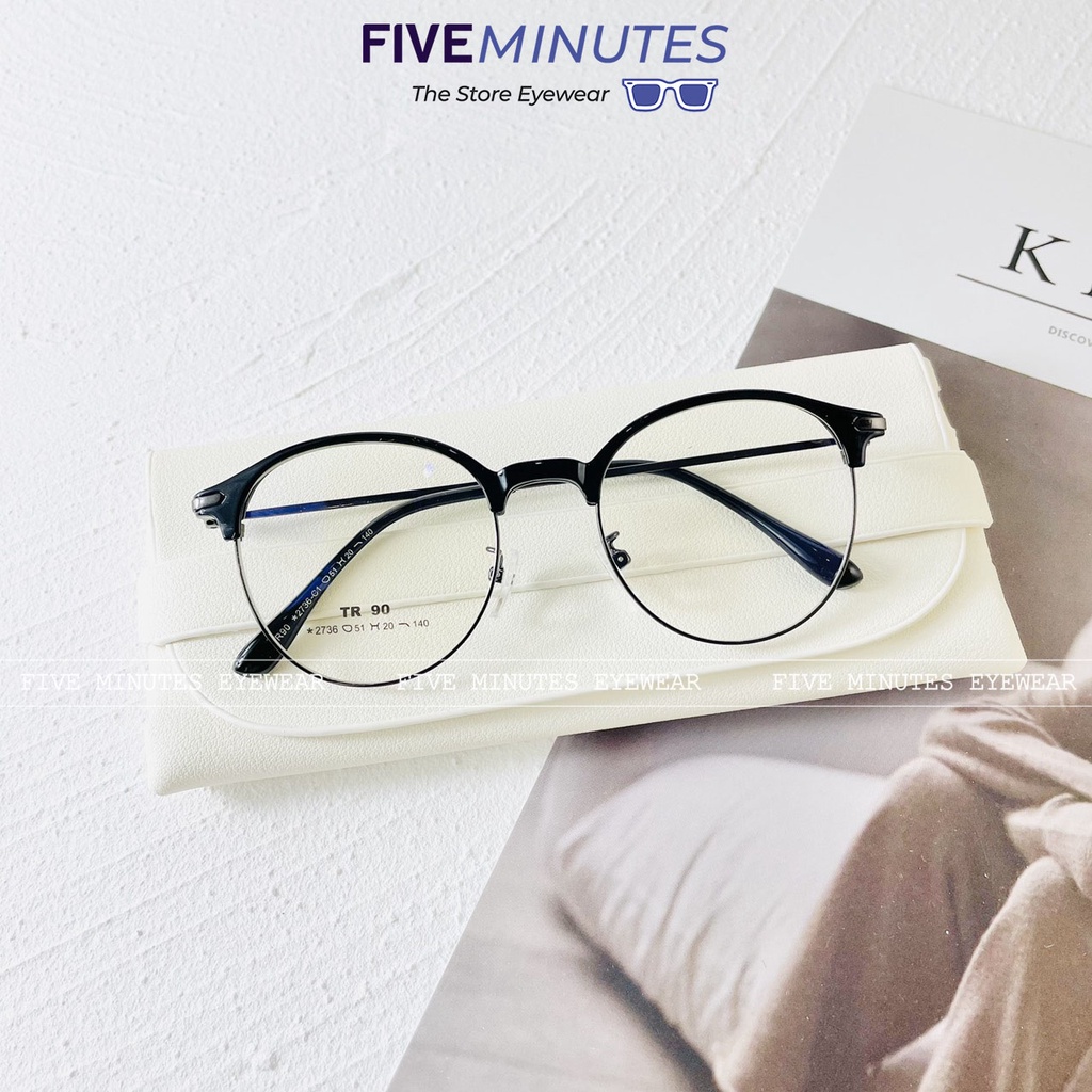 Gọng kính cận nữ, kim loại mảnh kết hợp nhựa dẻo Lami 2736 Five Minutes