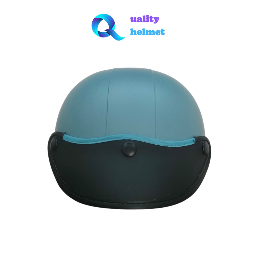 Mũ bảo hiểm nón sơn nửa đầu 1/2 cao cấp màu xanh có lỗ thông gió hàng chính hãng