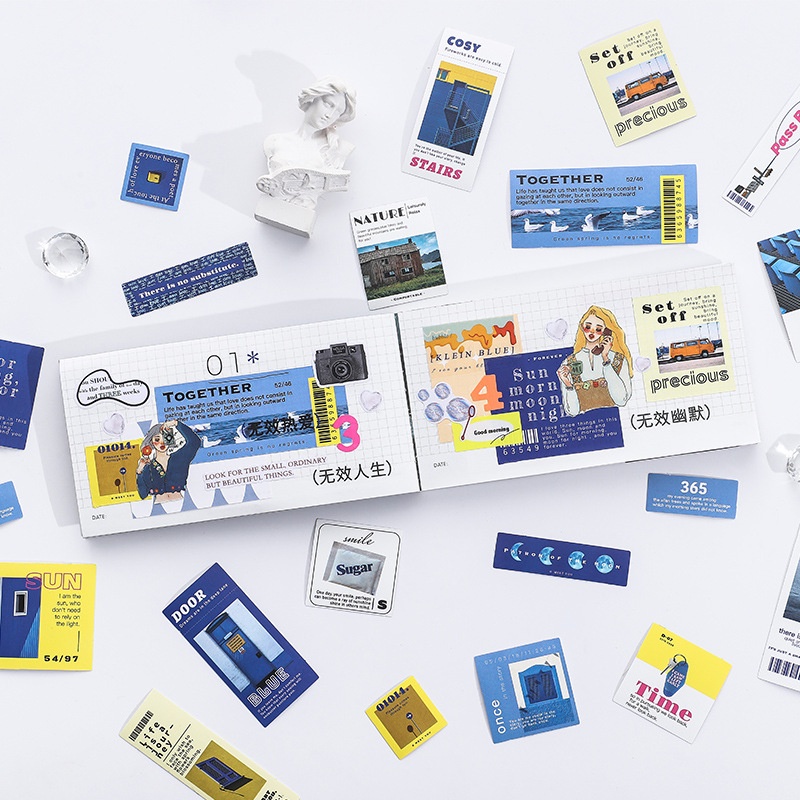 Bộ 20 tờ nhãn dán trang trí sổ tay sáng tạo phong cách Hàn Quốc