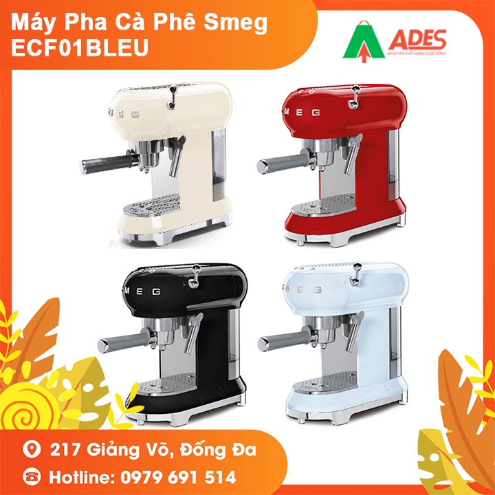 [Mã 154ELSALE2 giảm 7% đơn 300K] Máy pha cà phê Smeg ECF01BLEU - Bảo Hành Chính Hãng