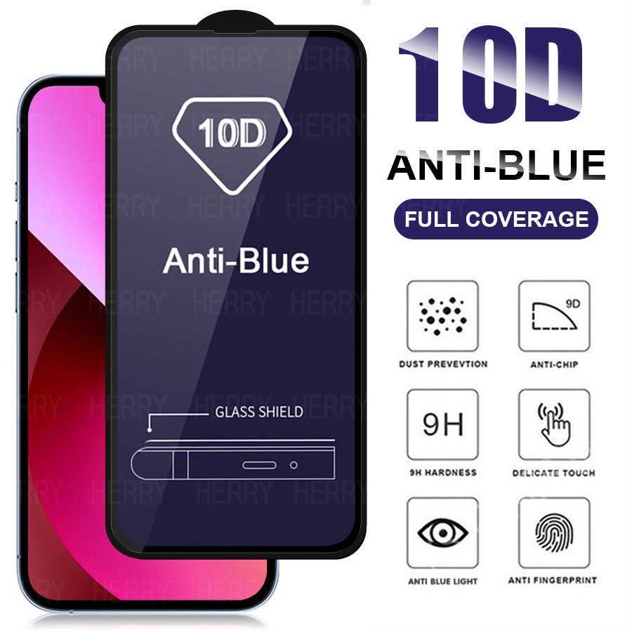Kính cường lực bảo vệ chống ánh sáng xanh thích hợp cho Iphone 13 Mini 12 Pro 11 XR X XS Max 7 8 6 6S Plus SE 2020