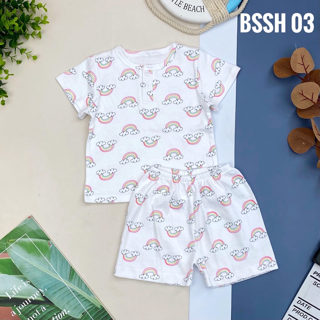 Bộ sơ sinh 2 cúc LITIBABY ngắn tay, size 6/36 tháng, chất cotton mềm mát