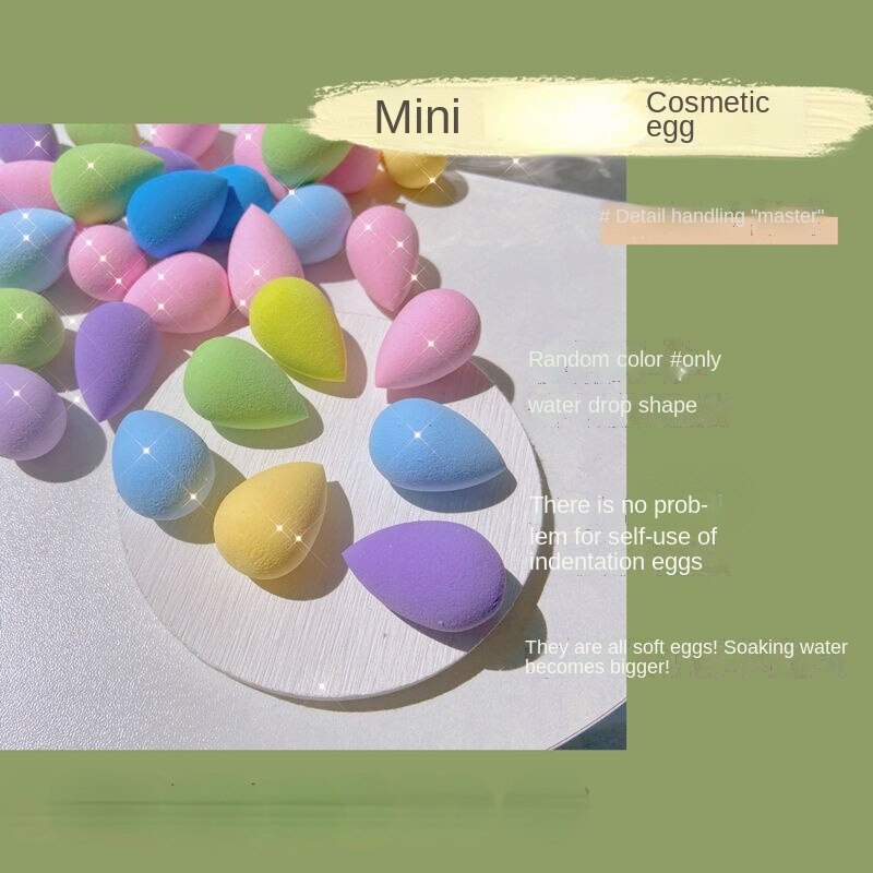 Mút trang điểm ướt và khô hình quả trứng mini màu sắc ngẫu nhiên tiện dụng