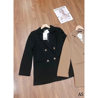 ÁO BLAZER 2 MÀU NÂU ĐEN