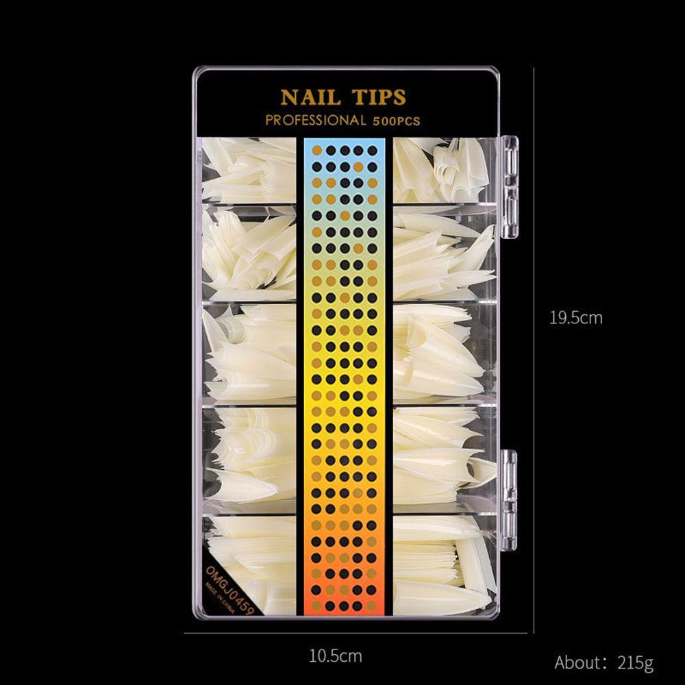 Hộp 500 Móng Tay Giả Toàn Diện / Một Nửa Bằng Acrylic DIY