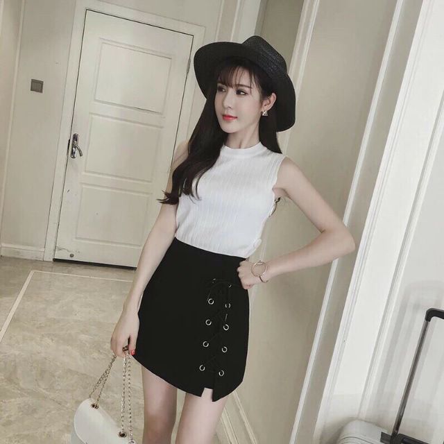 Chân váy xỏ dây kaki cao cấp