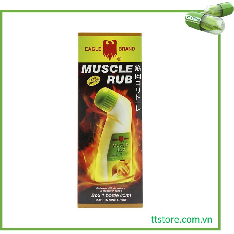 Dầu Nóng Xoa Bóp Con Ó EAGLE BRAND MUSCLE RUB Singapore Dạng Lăn Chai 85ml - [ Dầu massage chính Hãng]