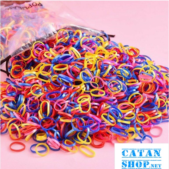 Túi gấu 4000 sợi thun cột tóc, chun buộc tóc du lịch siêu dễ thương, dây buộc tóc co giãn.