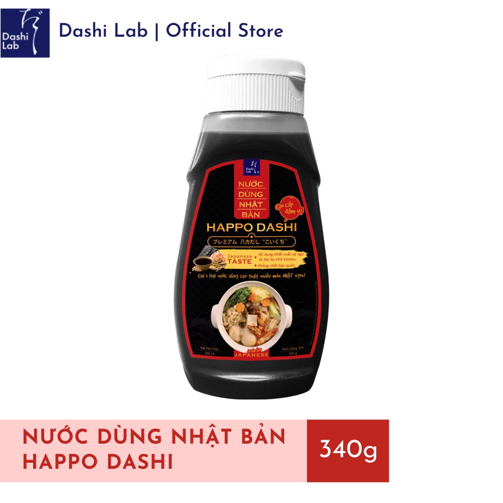 Nước Dùng Happo Dashi Nhật Bản Cao Cấp (Vị đậm) Dashi Lab 340g/chai