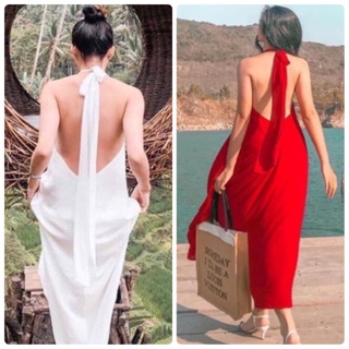 ĐẦM MAXI CỔ YẾM HỞ LƯNG (KÈM VIDEO HÌNH THẬT)