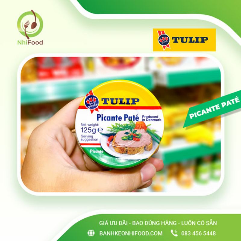 Pate Gan Heo Tulip Picante Pate Vị Cay, Hộp 125g