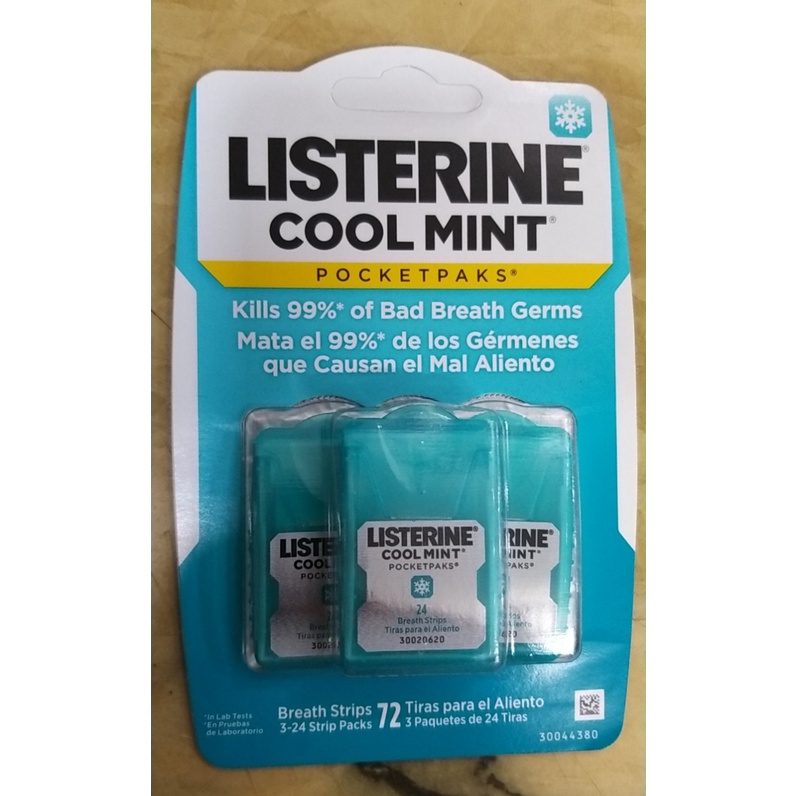 MIẾNG NGẬM THƠM MIỆNG LISTERINE POCKETPAKS FRESHBURST / COOLMINT 3 X 24 MIẾNG
