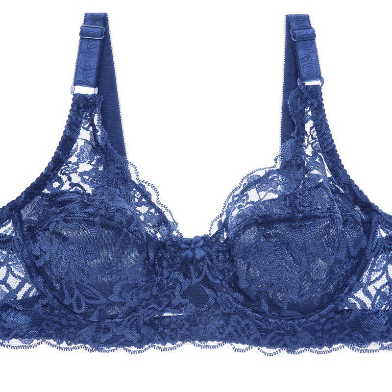 Summer Wireless Ultra-Thin Sponge-Free Bra Women's Bra plus Size Lace Thin Mould Cup Breasts Contracting Bra