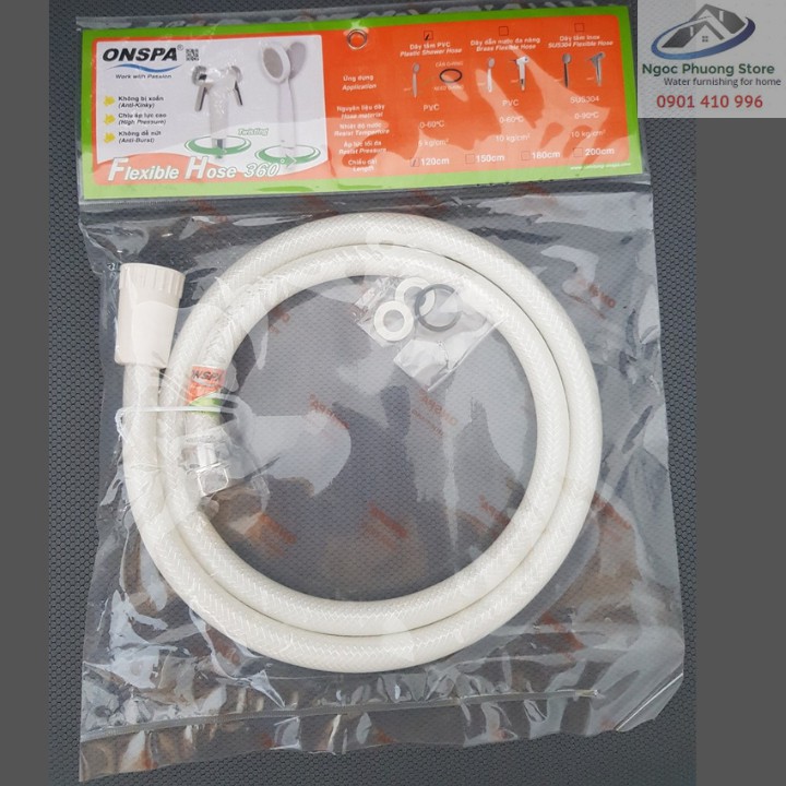 Dây sen tắm nhựa PVC lõi đồng cao cấp chính hãng ONSPA sợi 1m2, 1m5