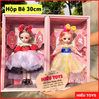 Búp bê barbie cao 30cm mắt 4d như thật váy thiết kế mẫu mới đồ chơi dành cho bé gái hiếu toys