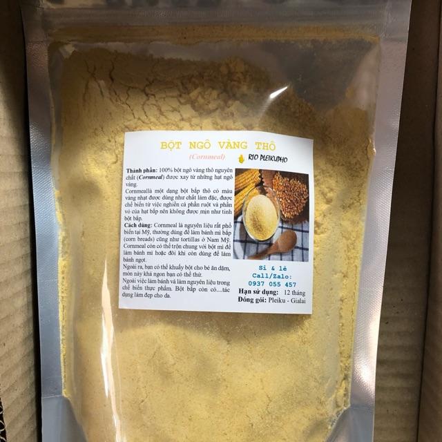 1 kg bột ngô (bắp) vàng thô nguyên chất