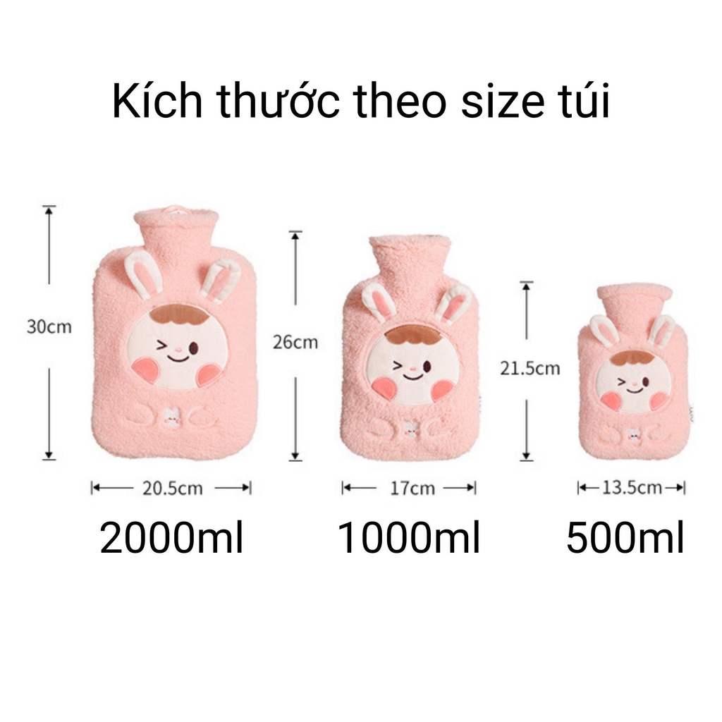 Túi chườm sưởi ấm phiên bản đặc biệt 2000ml, chườm nóng lạnh giảm đau bụng kinh dành cho bạn nữ