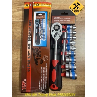 Bộ tuýp 10 chi tiết 1/2 (Cần tự động cán bọc nhựa)