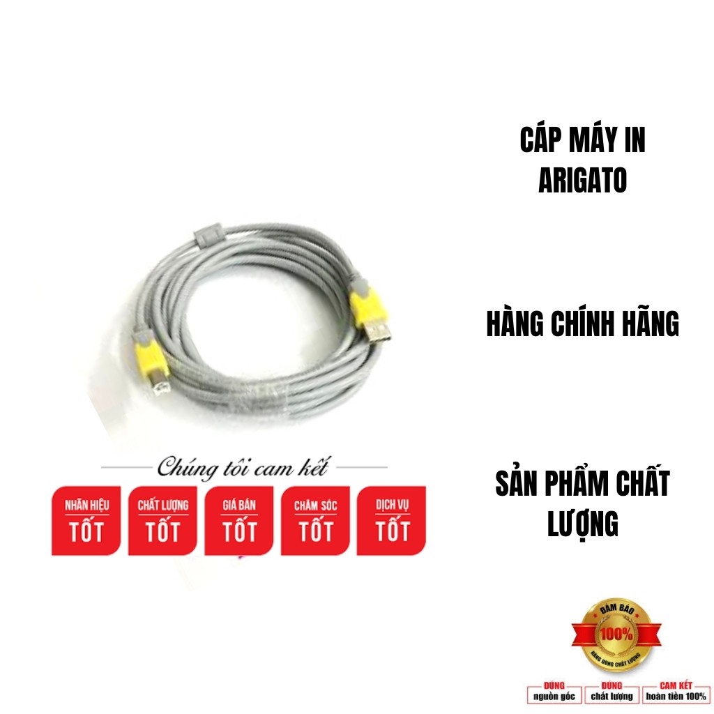 [Freeship] Dây Cáp Máy In 3m ARIGATO Chống Nhiễu Hàng Chính Hãng, Chất Lượng Cực Tốt - Bảo Hành 6 Tháng