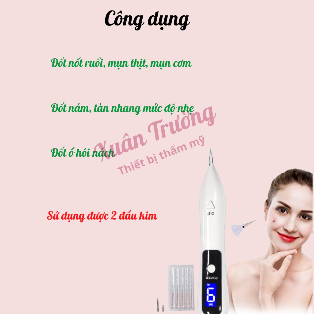 Máy đốt nốt ruồi mụn thịt mini 9 cấp, đốt ổ hôi nách