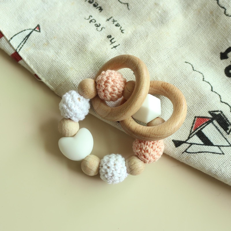 Giá Đỡ Núm Vú Giả Hình Hươu Đan Móc Đồ Chơi Cho Bé Sơ Sinh Mọc Răng