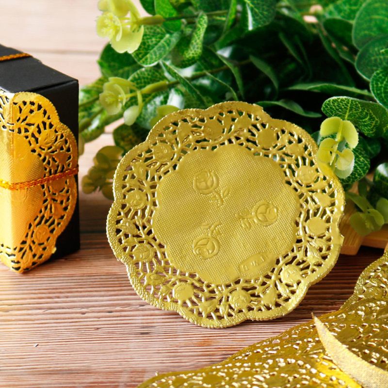 Set 50 Tấm Lót Bàn Ăn 3 5 Inch Họa Tiết Ren Hoa Sang Trọng Tiện Dụng