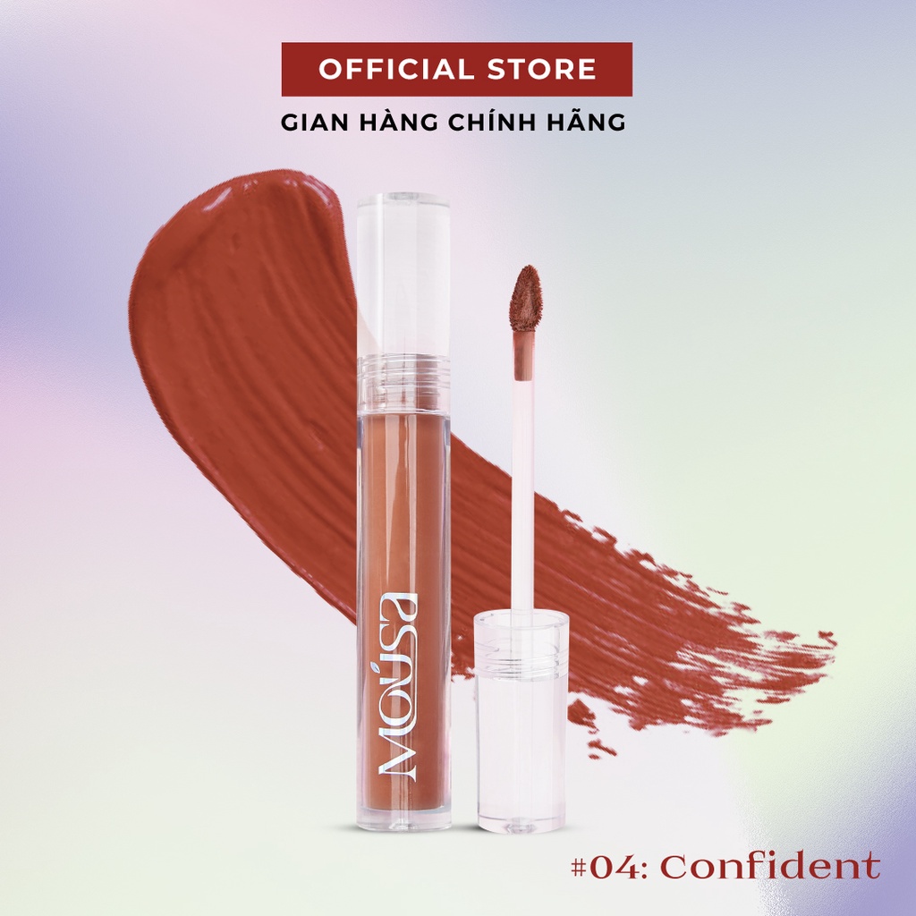 Son kem lì nhẹ môi màu cam đất MOÚSA VELVET LIPCREAM 4.5g 04 - Confident