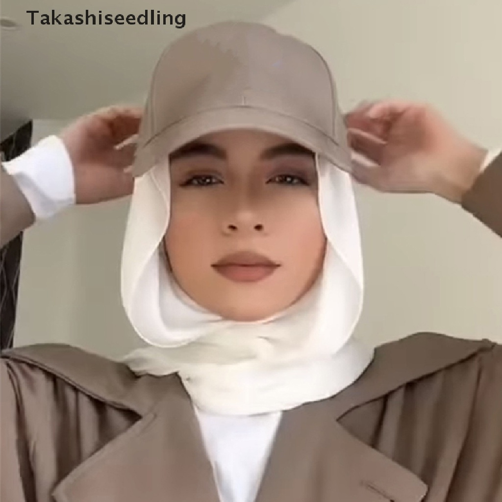 (Takashiseedling) Khăn Voan Trùm Đầu Thể Thao Có Mũ Trùm Đầu / Khăn Choàng Cổ Tudung Kèm Mũ Thể Thao Bán Chạy