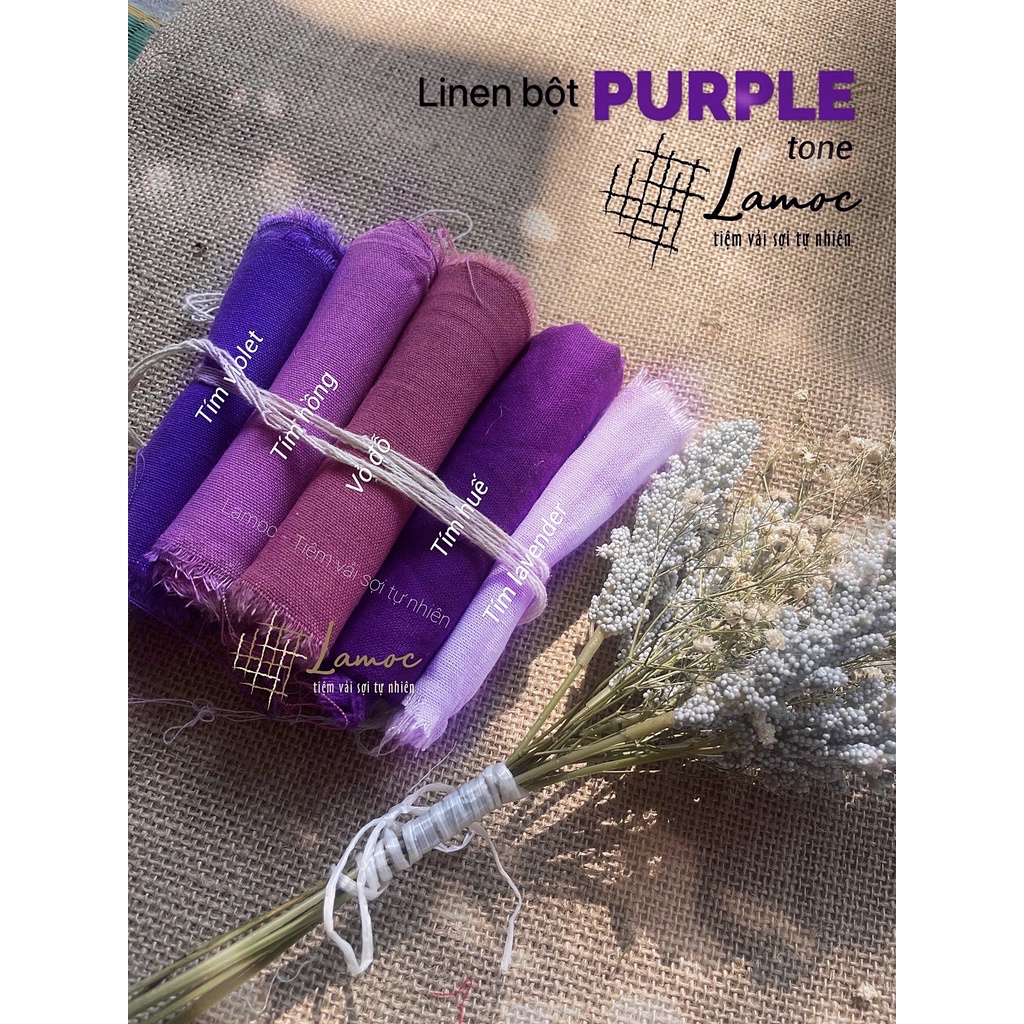 Vải linen bột mịn - Bảng màu Linen bột các màu  Lamoc - Tiệm vải sợi tự nhiên