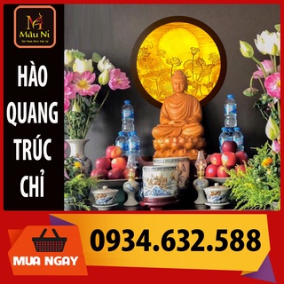 Tranh trúc chỉ in MÂU NI,  tròn Sen tia [ Tượng thờ đẹp cần ]
