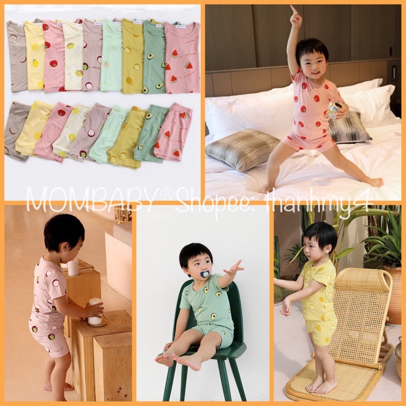 🍉BỘ MINKYMOM CỘC TAY TRÁI CÂY THUN LẠNH CHO BÉ TRAI, BÉ GÁI (MINKYMOM QUẢNG CHÂU) {chính hãng}