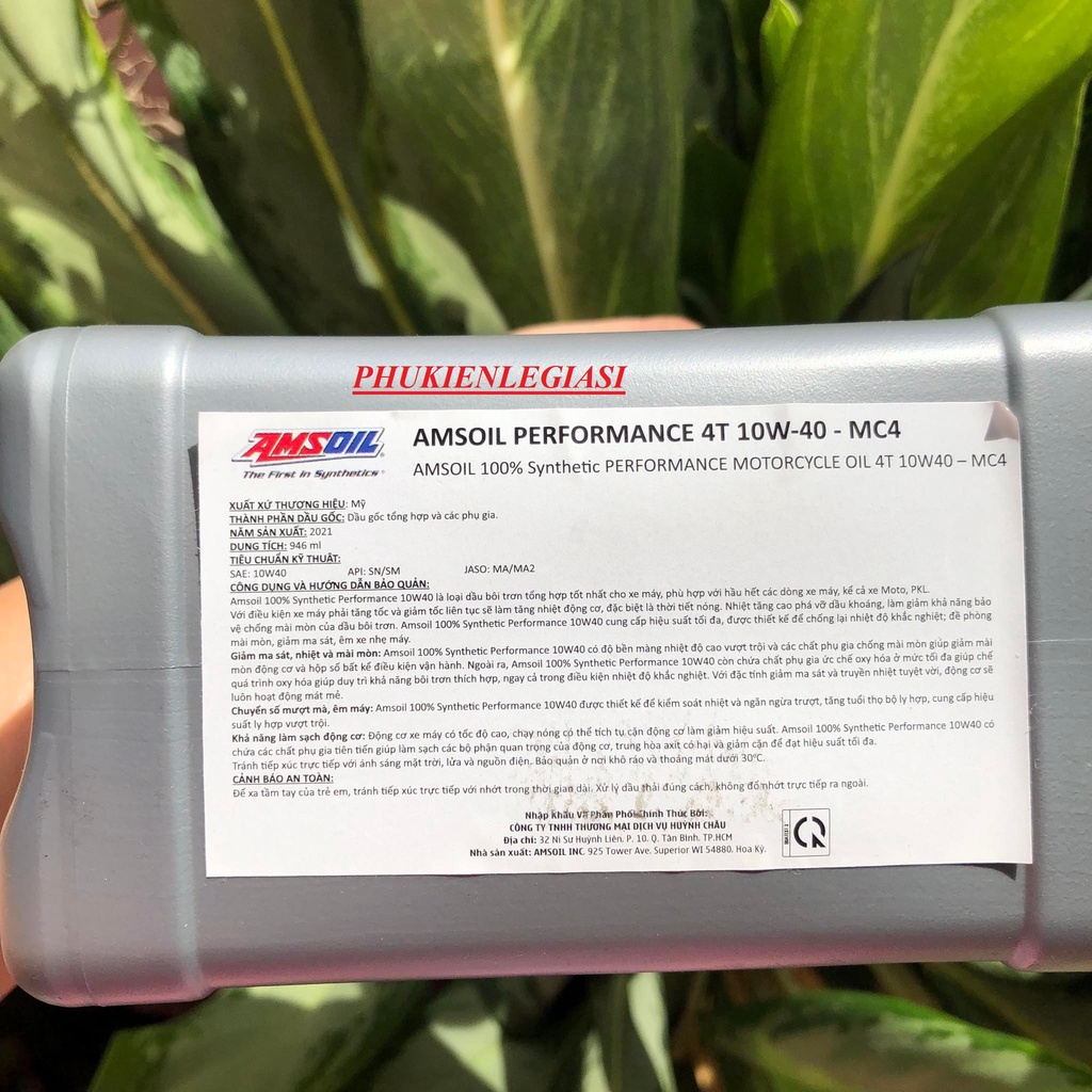 Nhớt Amsoil 10W-40 4T PERFORMANCE DÀNH CHO XE SỐ full tổng hợp