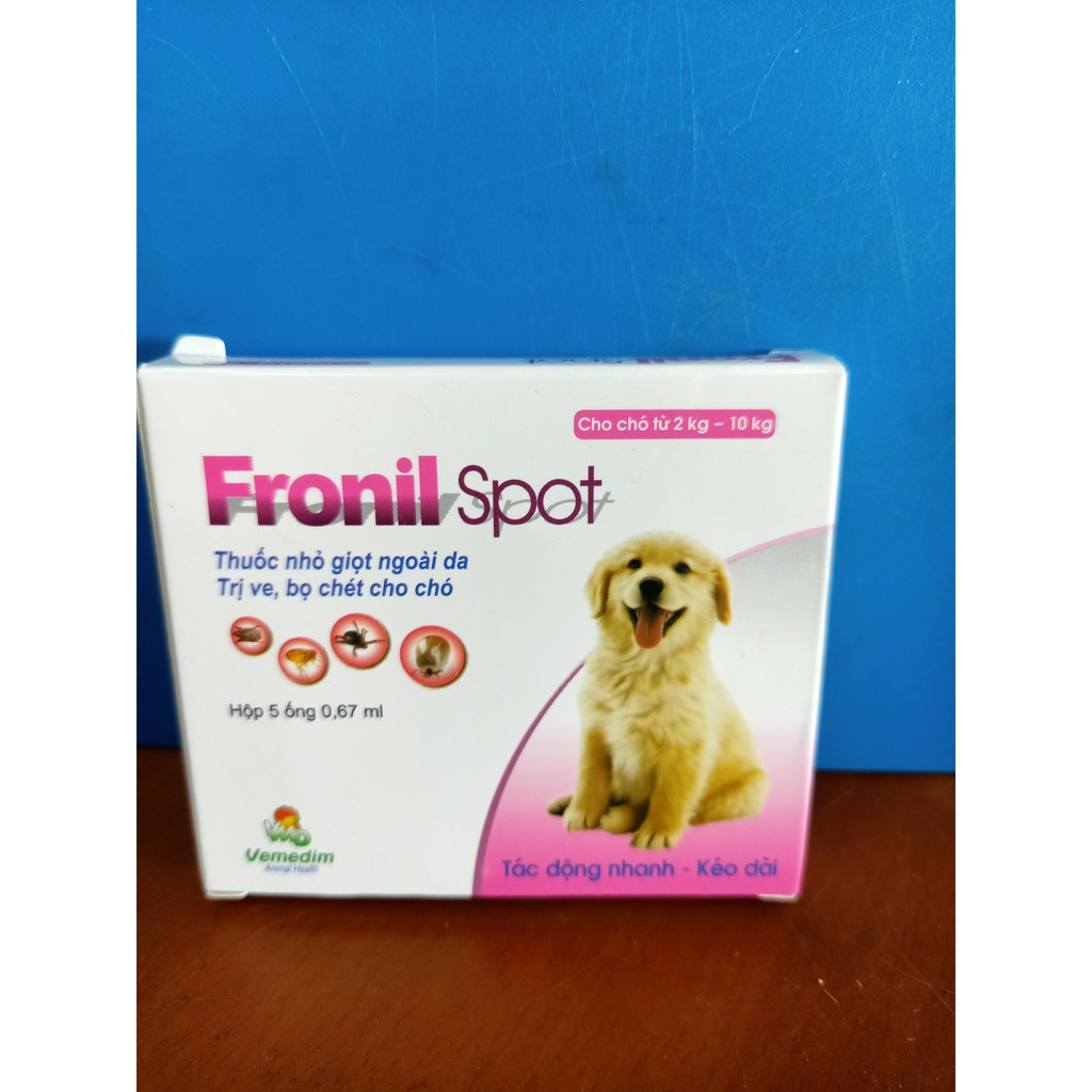 Thuốc nhỏ sống lưng trị ve bọ chét chó mèo - Fronil spot, hiệu quả kéo dài đến 4 tuần
