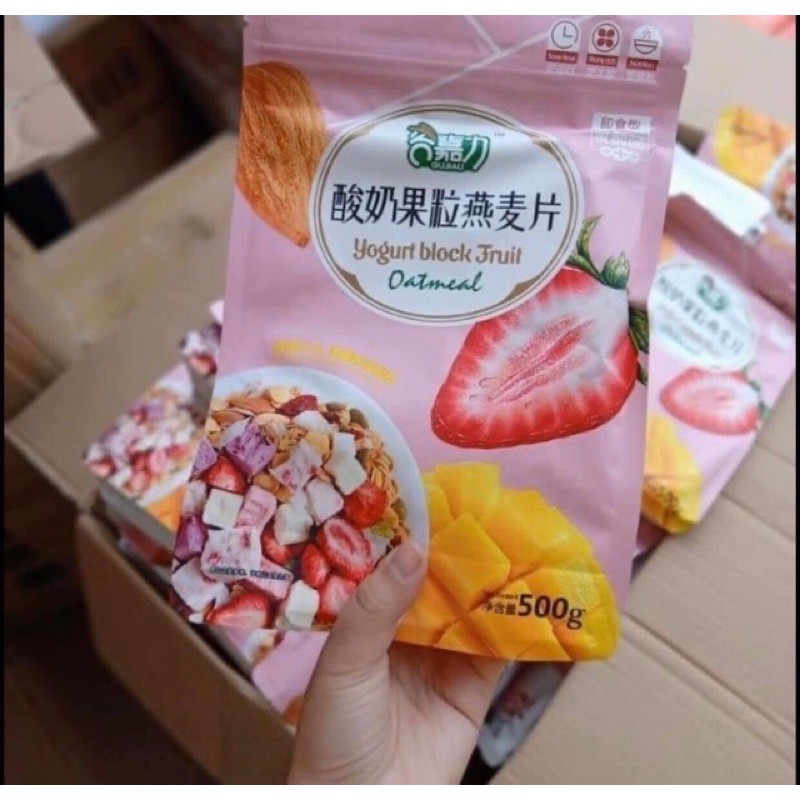 NGŨ CỐC SỮA CHUA HOA QUẢ YOGURT BLOCK FRUIT OATMEAL 500g (HÀNG CÓ SẴN) | BigBuy360 - bigbuy360.vn