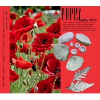 Poppy- Khuôn vân nhựa dẻo hoa đất lấy vân 2 mặt