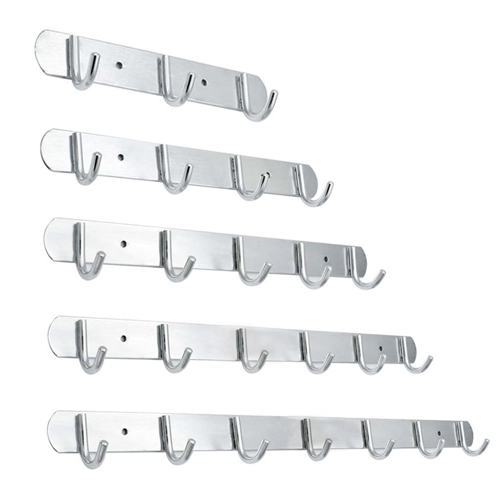 Giá Đỡ 3-7 Móc Treo Áo Khoác / Nón Bằng Nhôm Gắn Tường Tiết Kiệm Không Gian