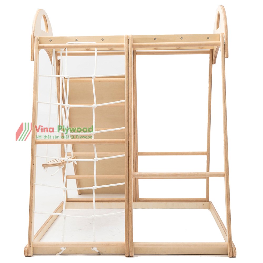 Nhà chơi leo núi bằng gỗ Plywood, nhà vận động tập thể dục cho bé