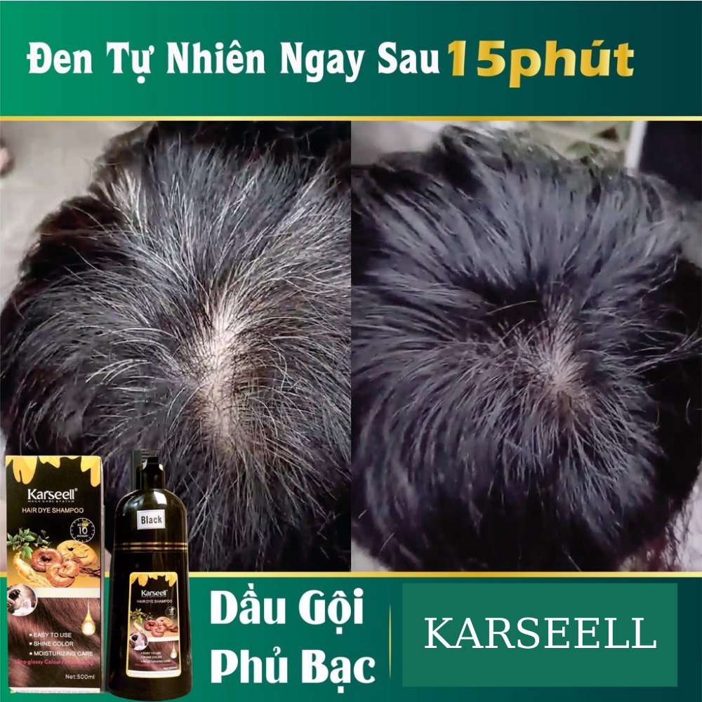 Dầu gội phủ bạc tóc KARSEELL 500ML dầu gội đen tóc nâu tóc từ lần gội đầu tiên 100% thảo dược | hàng chính hãng #6