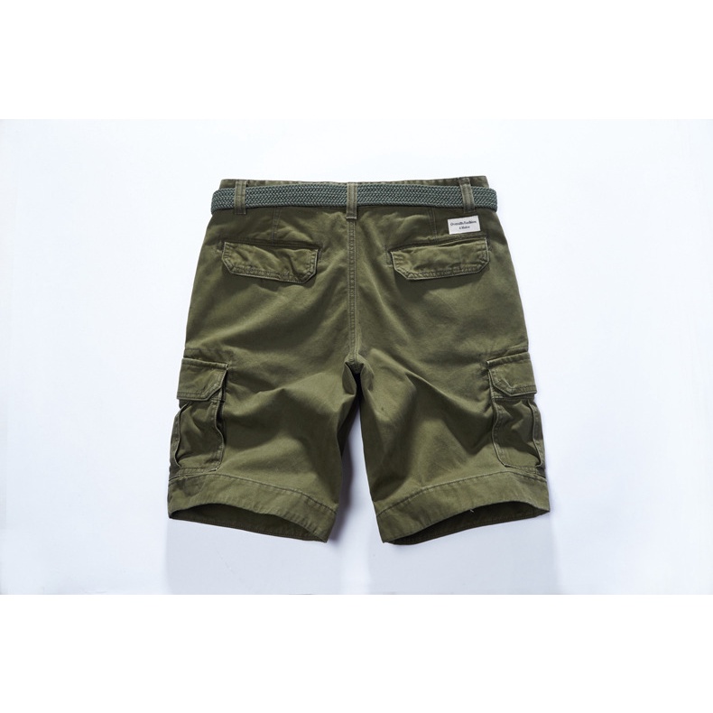 Quần short KAKI túi hộp màu xanh rêu